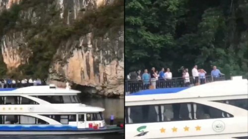 中共国家主席习近平今年4月畅游桂林漓江后，国家副主席王岐山近日也在漓江的游船上现身。 